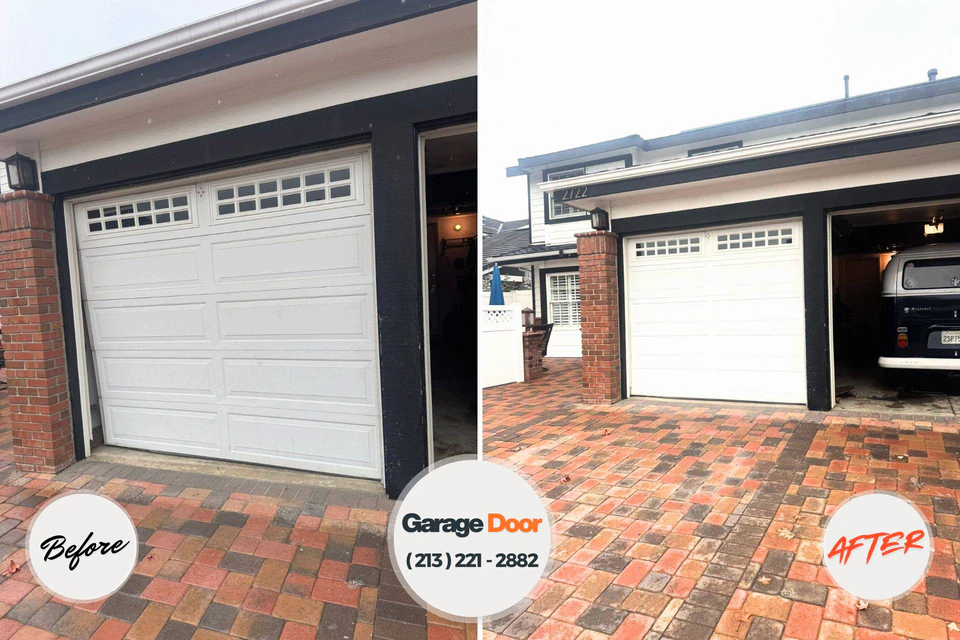 Before and after: garage door repair Rochester, MI